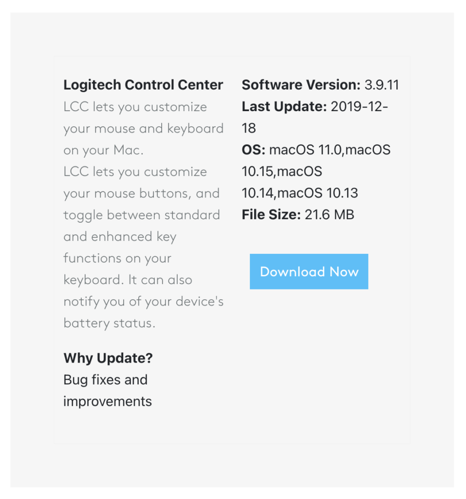 download logitech control center for macintosh os x